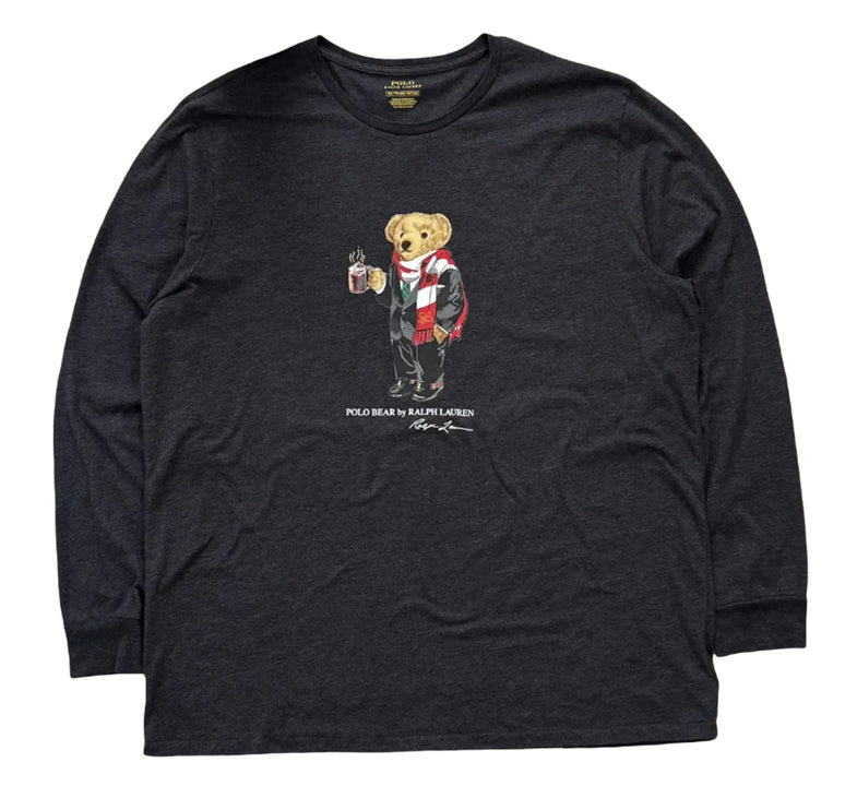 Polo Ralph Lauren Men's Polo Bear Long Sleeve T-Shirt Charcoal Grey - Hemen Kargoda