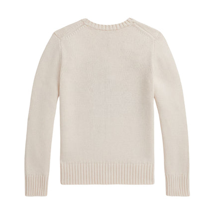 Polo Ralph Lauren Girl's Polo Bear Crewneck Sweater Clubhouse Cream