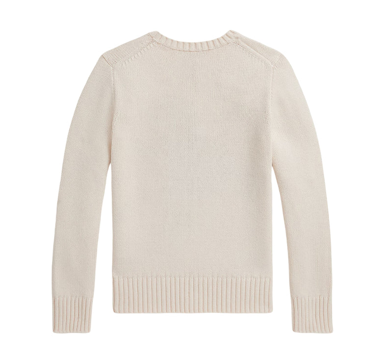 Polo Ralph Lauren Girl's Polo Bear Crewneck Sweater Clubhouse Cream