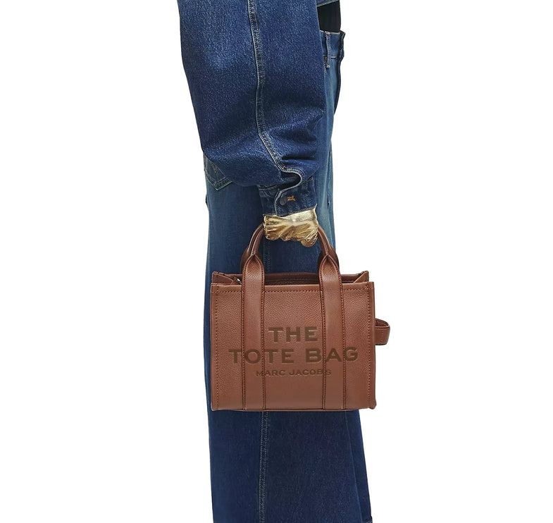 Marc Jacobs Women's The Leather Small Tote Bag Argan Oil - Hemen Kargoda