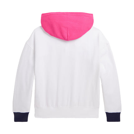 Polo Ralph Lauren Girl's Polo Bear Fleece Hoodie White - Hemen Kargoda
