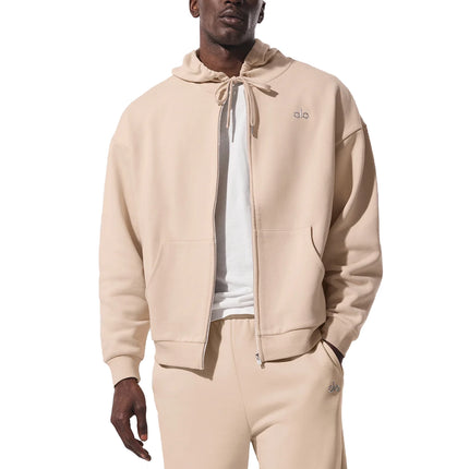 alo Men's Accolade Full Zip Hoodie Macadamia