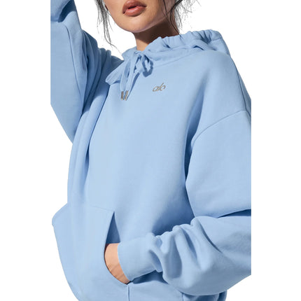 alo Women's Accolade Hoodie Seashell Blue