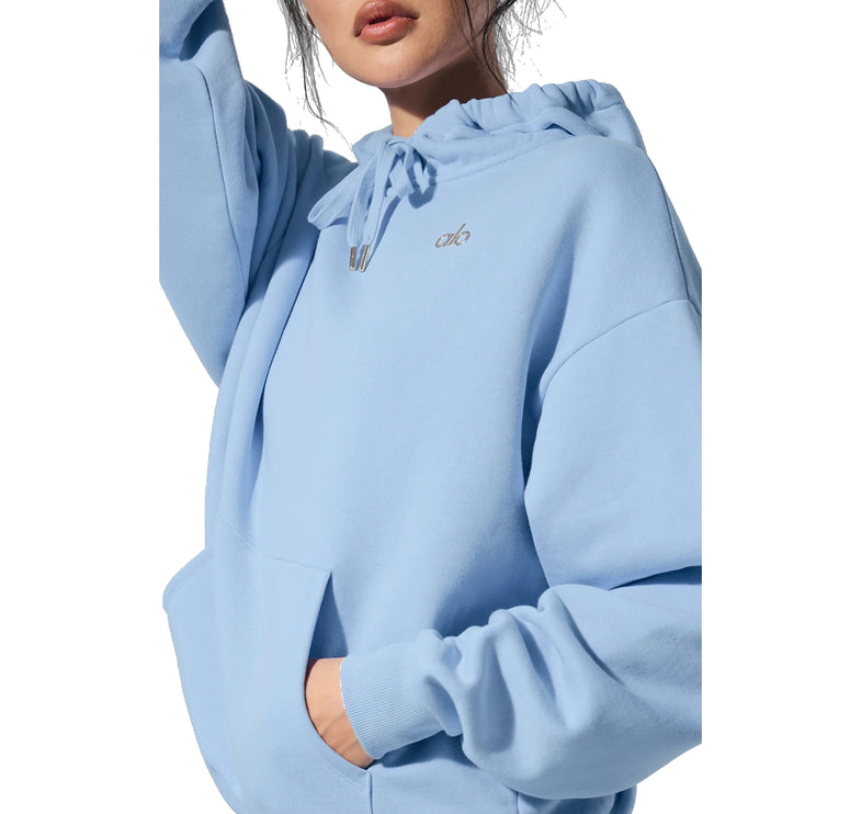 alo Women's Accolade Hoodie Seashell Blue