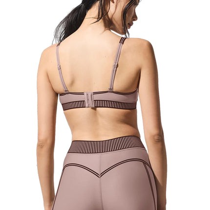 alo Women's Airlift Line Up Bra Taupe