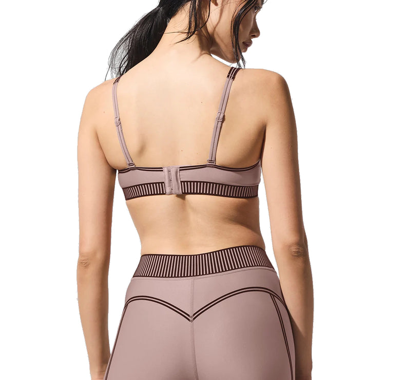 alo Women's Airlift Line Up Bra Taupe