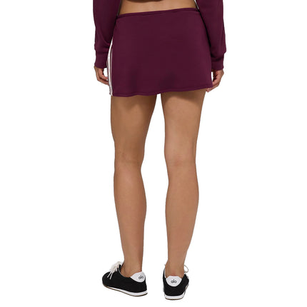 alo Women's Track Star Mini Skirt Burgundy