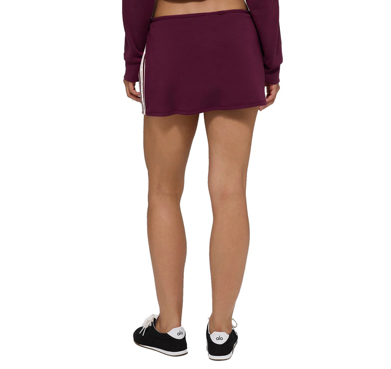 alo Women's Track Star Mini Skirt Burgundy