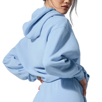 alo Women's Accolade Hoodie Seashell Blue