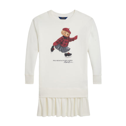 Polo Ralph Lauren Girl's Polo Bear Fleece Dress Trophy Cream