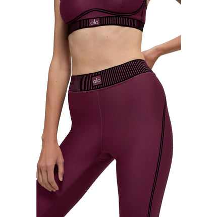 alo Women's Airlift High-Waist 7/8 Line Up Legging 24.5" Burgundy