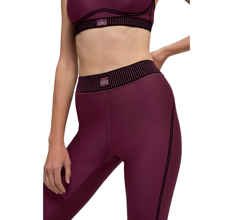 alo Women's Airlift High-Waist 7/8 Line Up Legging 24.5" Burgundy