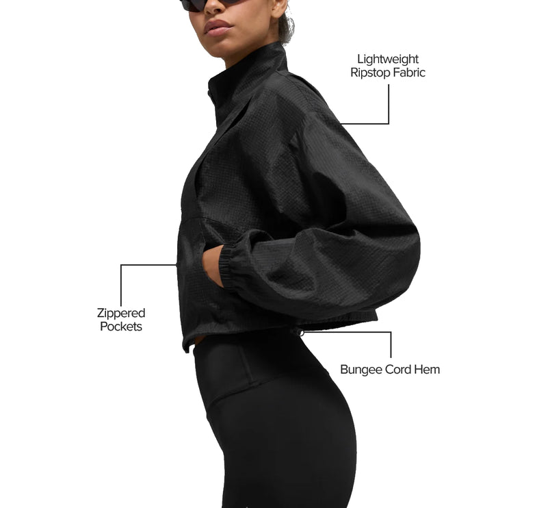 alo Women's Game Time Full Zip Jacket Black