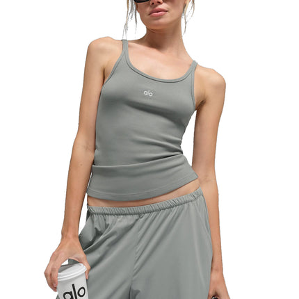 alo Women's Ribbed Prosper Tank Lunar Grey