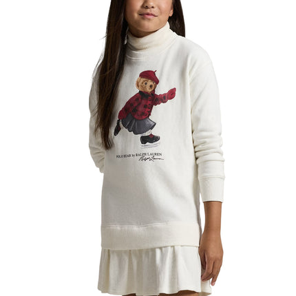 Polo Ralph Lauren Girl's Polo Bear Fleece Dress Trophy Cream