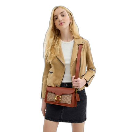 Coach Women's Tabby Shoulder Bag 26 In Signature Canvas Brass/Tan Caramel - Hemen Kargoda