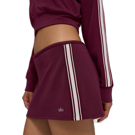 alo Women's Track Star Mini Skirt Burgundy