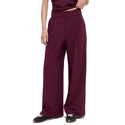 alo Women's High-Waist Dreamscape Trouser (Regular) Burgundy
