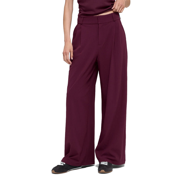 alo Women's High-Waist Dreamscape Trouser (Regular) Burgundy
