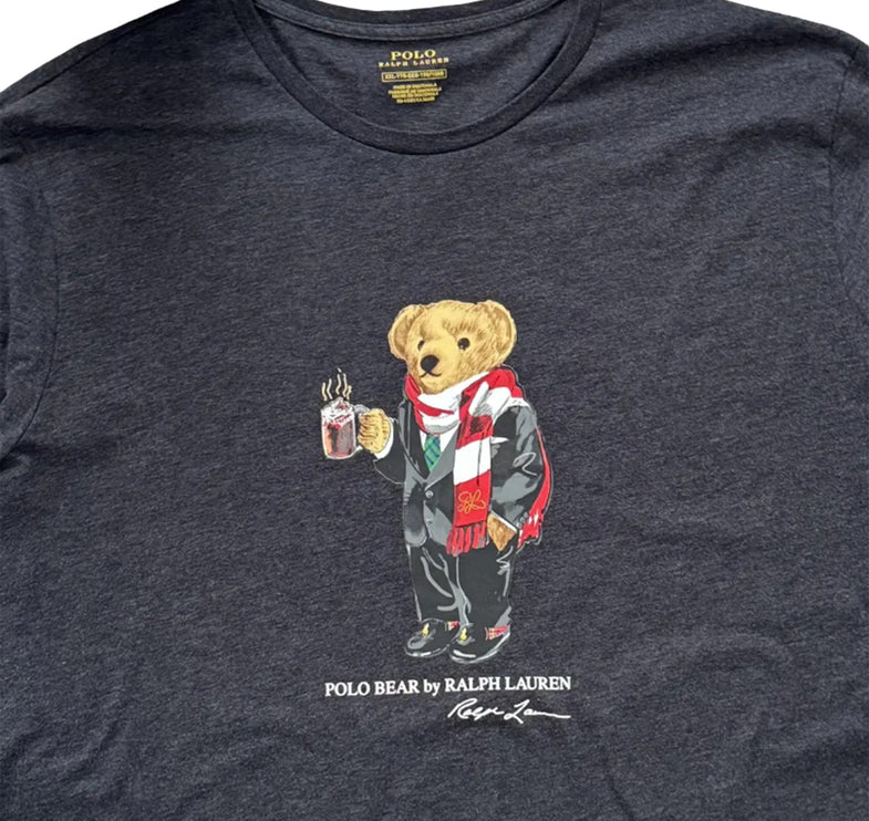 Polo Ralph Lauren Men's Polo Bear Long Sleeve T-Shirt Charcoal Grey - Hemen Kargoda