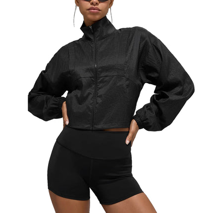 alo Women's Game Time Full Zip Jacket Black