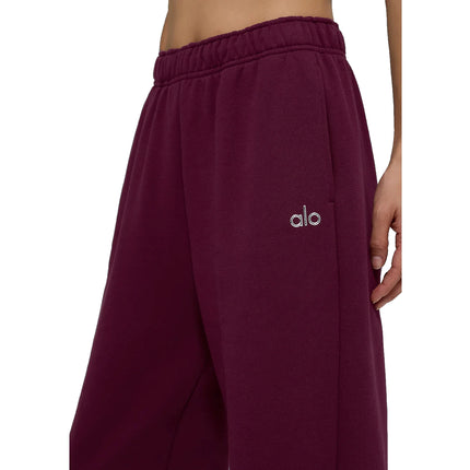 alo Women's Accolade Straight Leg Sweatpant Burgundy