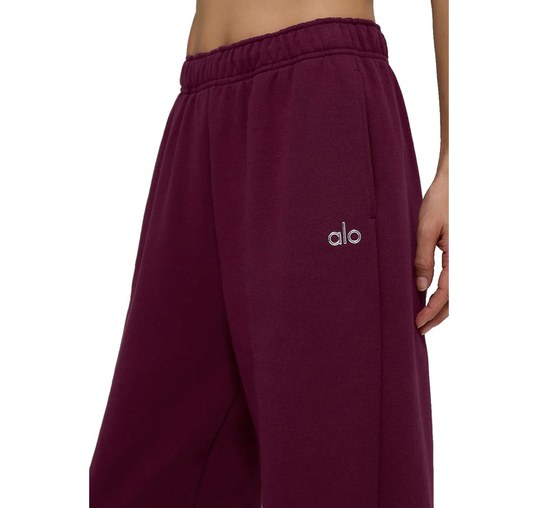 alo Women's Accolade Straight Leg Sweatpant Burgundy
