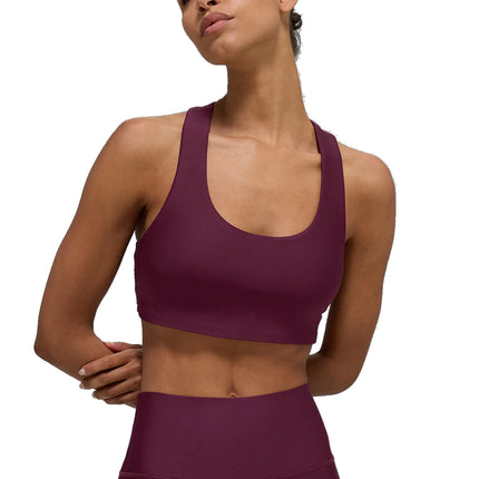 alo Women's Airlift Advantage Racerback Bra Burgundy