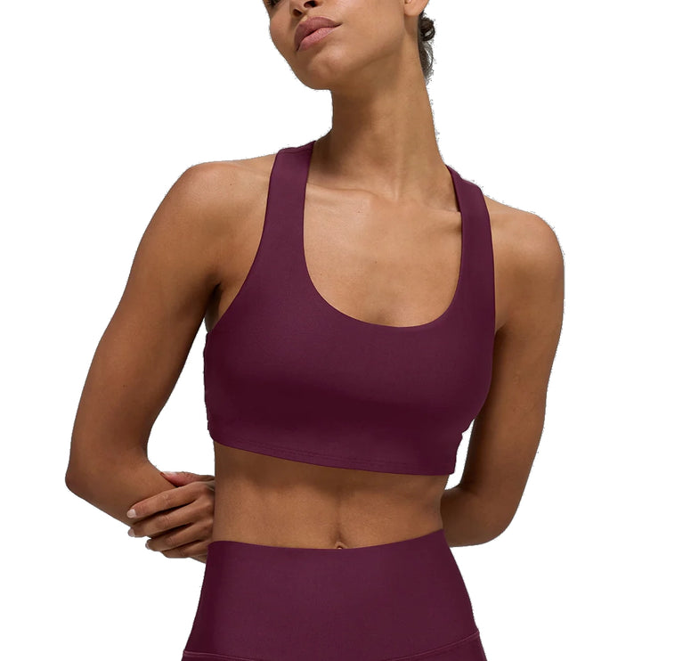 alo Women's Airlift Advantage Racerback Bra Burgundy