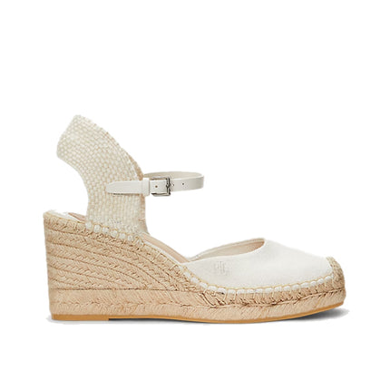 Polo Ralph Lauren Women's Robby Canvas & Jute Espadrille Soft White/Natural - Hemen Kargoda