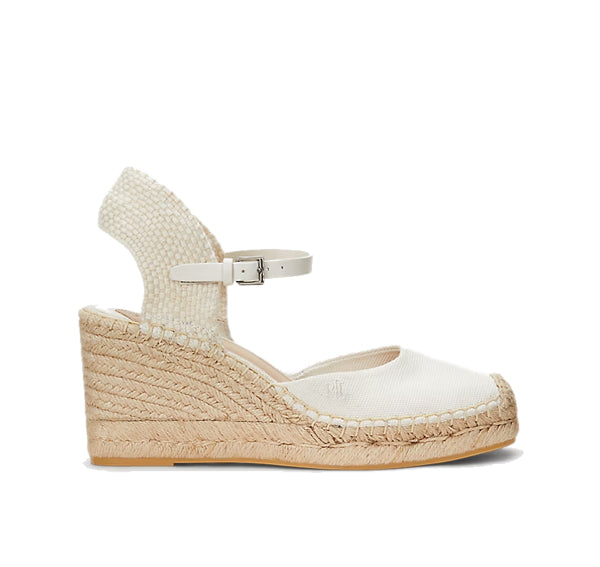 Polo Ralph Lauren Women's Robby Canvas & Jute Espadrille Soft White/Natural - Hemen Kargoda