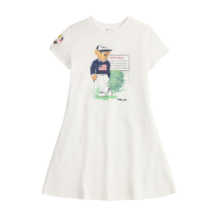 Polo Ralph Lauren Girl's U.S. Ryder Cup Polo Bear Dress Ceramic White