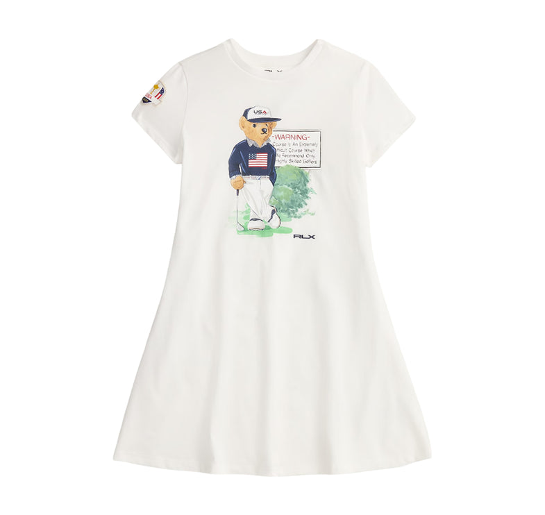 Polo Ralph Lauren Girl's U.S. Ryder Cup Polo Bear Dress Ceramic White