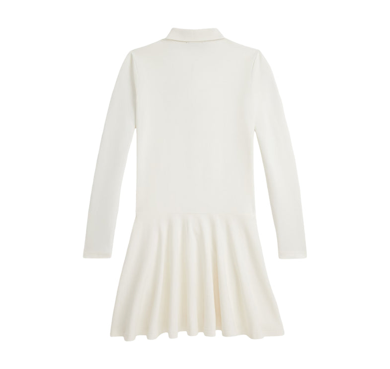 Polo Ralph Lauren Girl's Polo Bear Stretch Mesh Polo Dress Trophy Cream