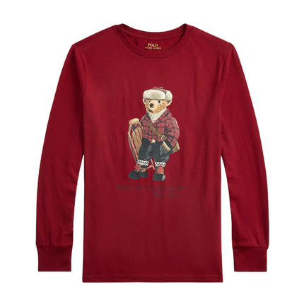 Polo Ralph Lauren Boy's Polo Bear Cotton Long-Sleeve Tee Holiday Red