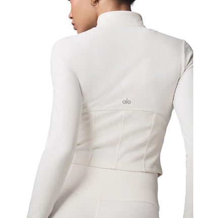 alo Women's Airbrush Corset Full Zip Jacket Ivory