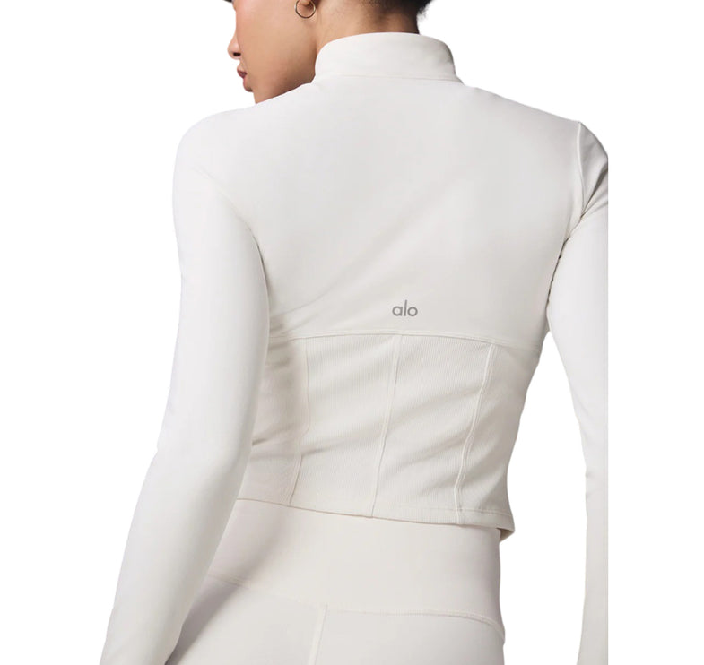alo Women's Airbrush Corset Full Zip Jacket Ivory