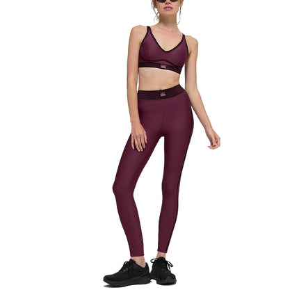 alo Women's Airlift Line Up Bra Burgundy