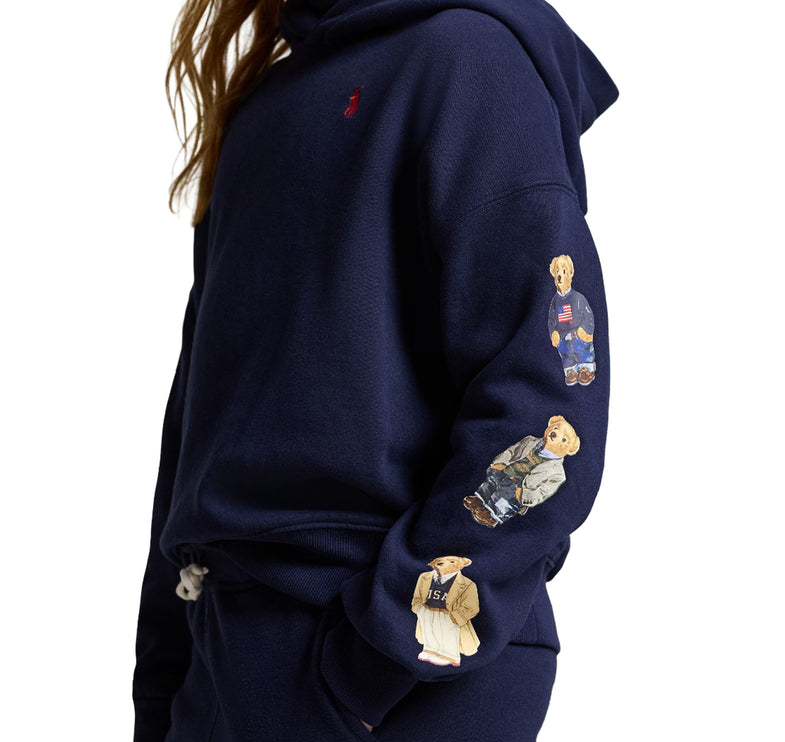 Polo Ralph Lauren Girl's Polo Bear Fleece Hoodie Refined Navy