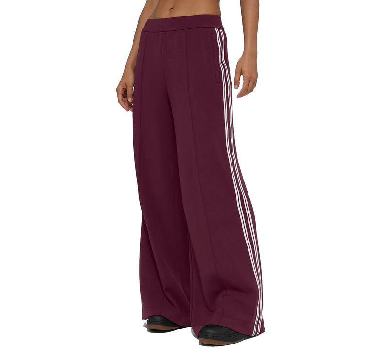 alo Women's Track Star Wide Leg Pant 32" (Long) Burgundy