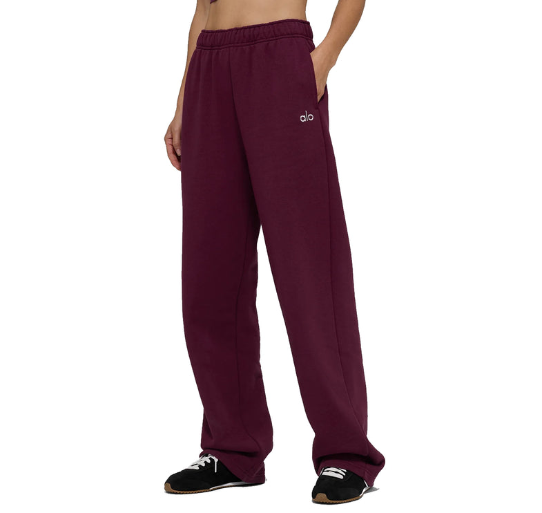 alo Women's Accolade Straight Leg Sweatpant Burgundy
