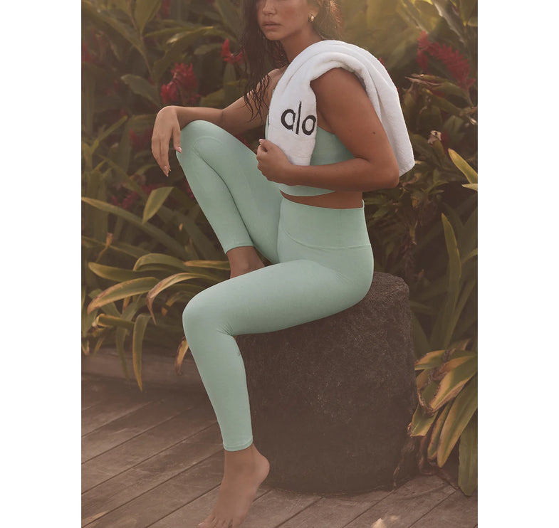 alo Women's Alosoft High-Waist 7/8 Highlight Legging Spearmint Heather