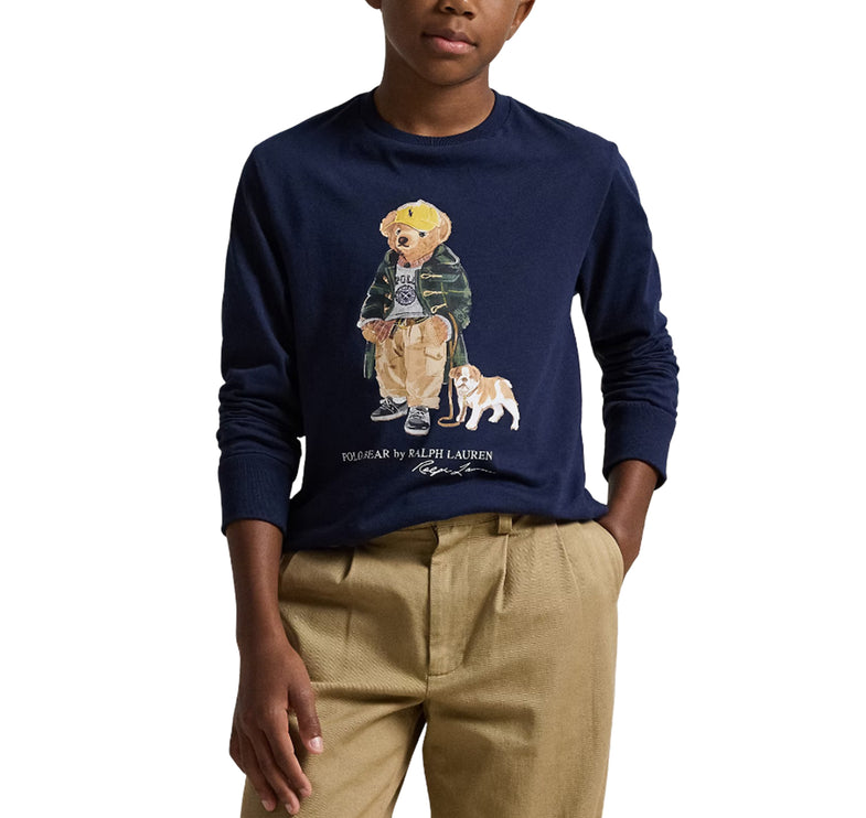 Polo Ralph Lauren Boy's Polo Bear Cotton Long-Sleeve Tee Refined Navy