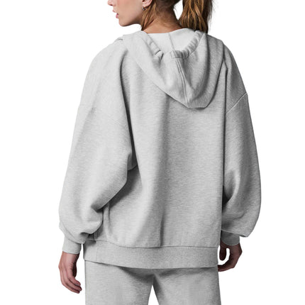 alo Women's Accolade Full Zip Hoodie Athletic Heather Grey