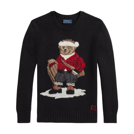 Polo Ralph Lauren Boy's Polo Bear Sweater Polo Black