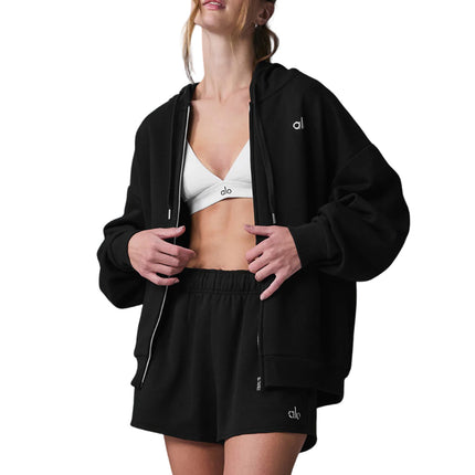 alo Women's Accolade Full Zip Hoodie Black