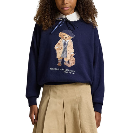 Polo Ralph Lauren Girl's Polo Bear Fleece Boxy Sweatshirt Refined Navy