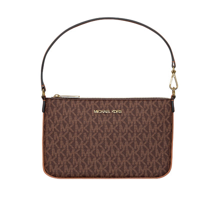 Michael Kors Women's Jet Set Small Signature Logo Convertible Wristlet Brown -Hemen Kargoda