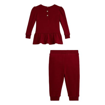 Polo Ralph Lauren Baby Polo Bear Fleece Sweatshirt & Pant Set Holiday Red