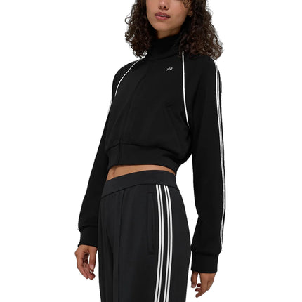 alo Women's Track Star Full Zip Jacket Black